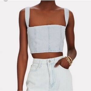 NWT We Wore What Denim Bustier Top